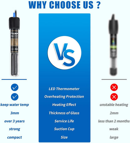 Adjustable temperature dial on Freesea aquarium heater