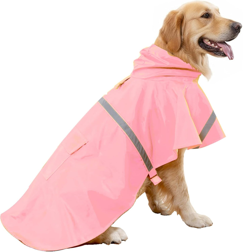 HAPEE Dog Raincoats with Reflective Strip Hoodie,Poncho Jacket for Large Dogs fit Golden Retriever Doodle (A1-Yellow, 24B (65-80 lbs)) - Image 9