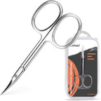 LePinko professional cuticle scissors front view showcasing forged stainless steel blades.