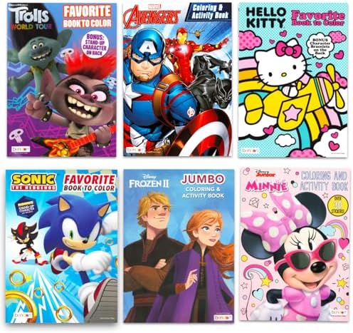 Premium imported kids coloring book bundle with jumbo crayons and stickers