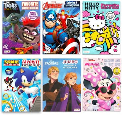 Premium imported kids coloring book bundle with jumbo crayons and stickers