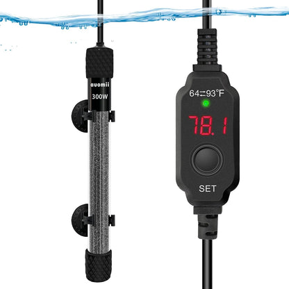 Mini Submersible Aquarium Heater, 25/50/100/150/200/300 Watts Adjustable Fish Tank Heater, Built-in Thermometer, External Temperature Controller, Smart Memory (10 Watts(USB)) - Image 9