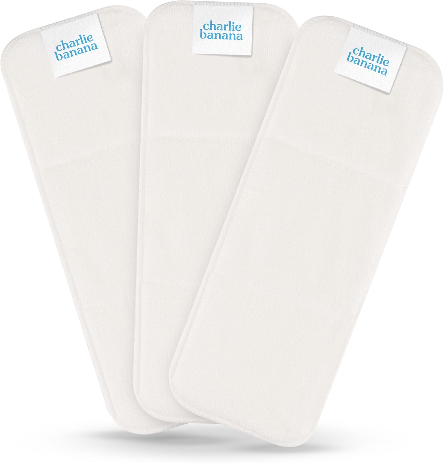 Charlie Banana reusable hemp and cotton diaper inserts front view