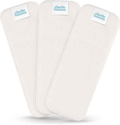 Charlie Banana reusable hemp and cotton diaper inserts front view