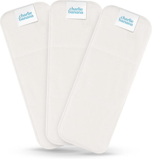 Charlie Banana reusable hemp and cotton diaper inserts front view