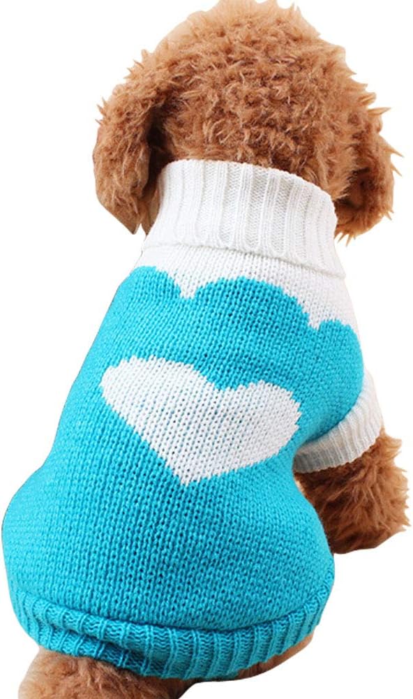 CHBORCHICEN Pet Dog Sweaters Classic Knitwear Turtleneck Winter Warm Puppy Clothing Cute Strawberry and Heart Doggie Sweater (Pink, Medium) - Image 13