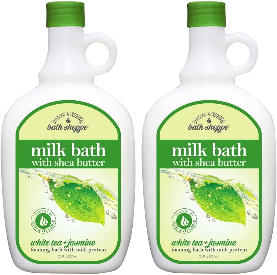 Village Naturals Therapy White Tea and Jasmine Foaming Milk Bath front view
