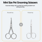 Rounded tip safety scissors for dog face grooming