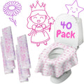 Cadily Princess disposable toilet seat cover for kids 40 pack front view packaging