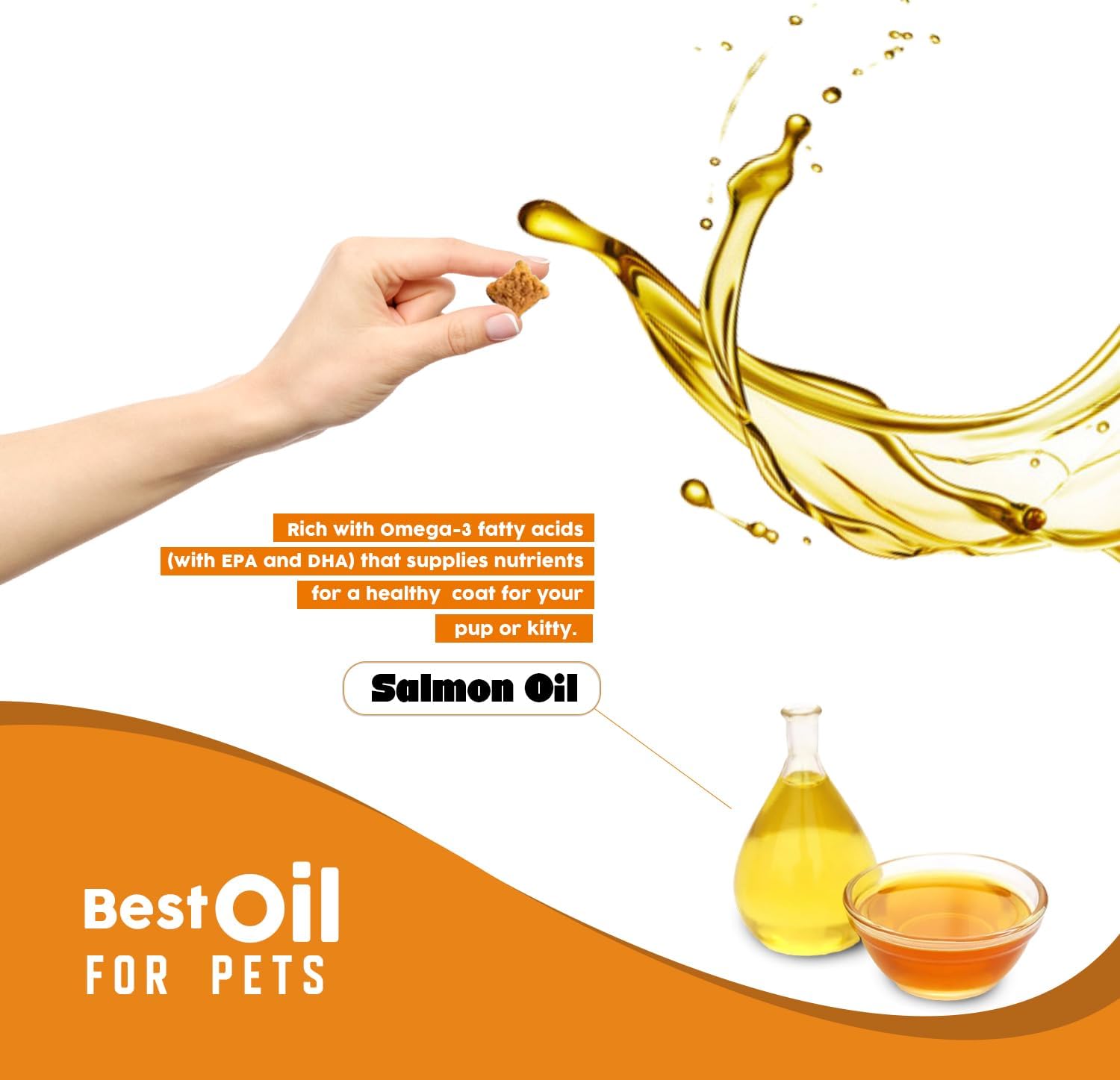 Heapets Wild Alaskan Salmon Oil packaging details showing immune and joint support indicators.