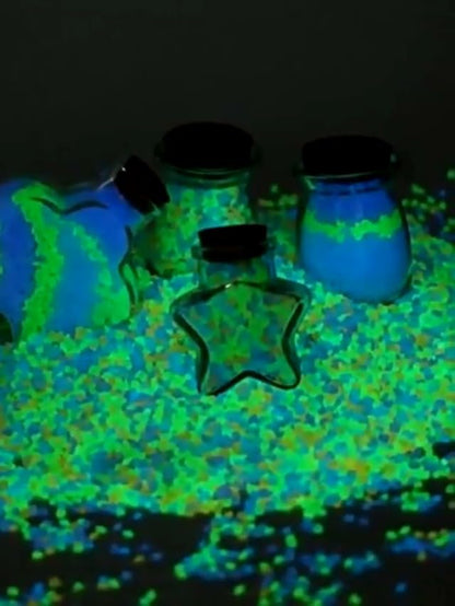 Full 10000 piece pack of blue glow in the dark stones