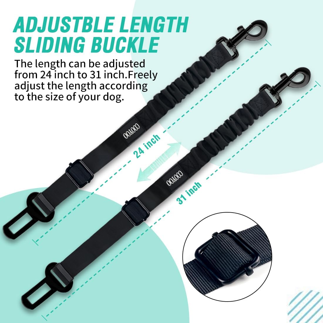 360 degree rotating swivel clasp on Cooyoo dog harness strap