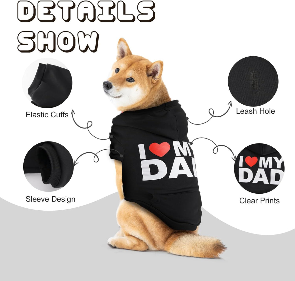 Premium imported pet pullover clothing with elastic sleeve cuffs