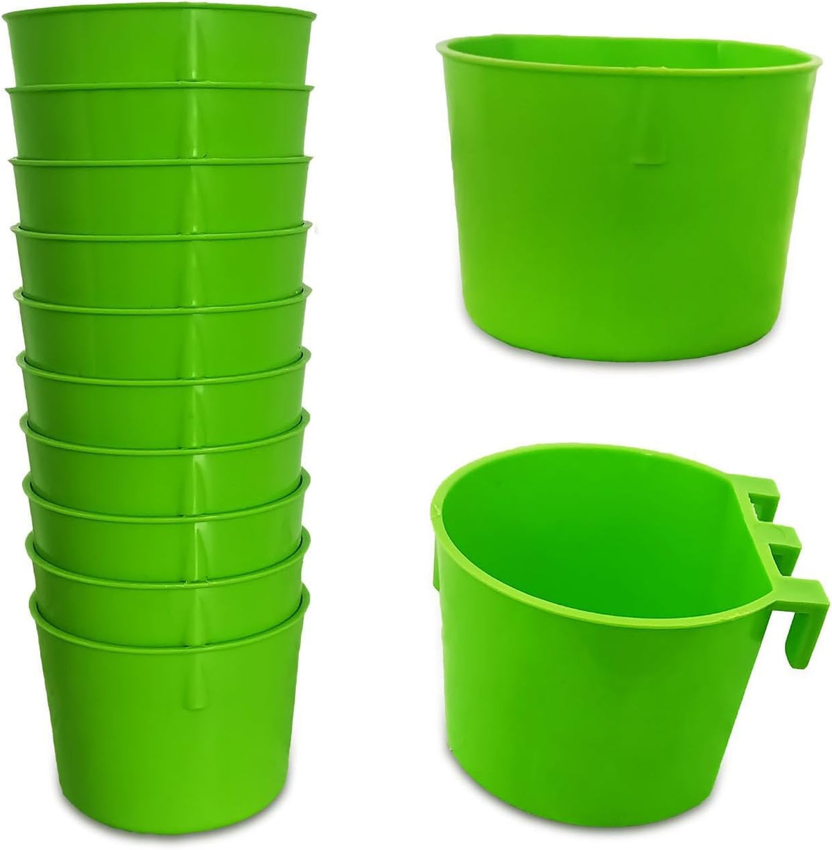 Cage Cups Birds Feeders Seed Bowl Chicken Feeding Watering Dish Rabbit Water Food Hanging Wire Cages Box 8oz Coop Cups for Pet Parrot Parakeet Gamefowl Poultry Pigeon (10PCS Red) - Image 10