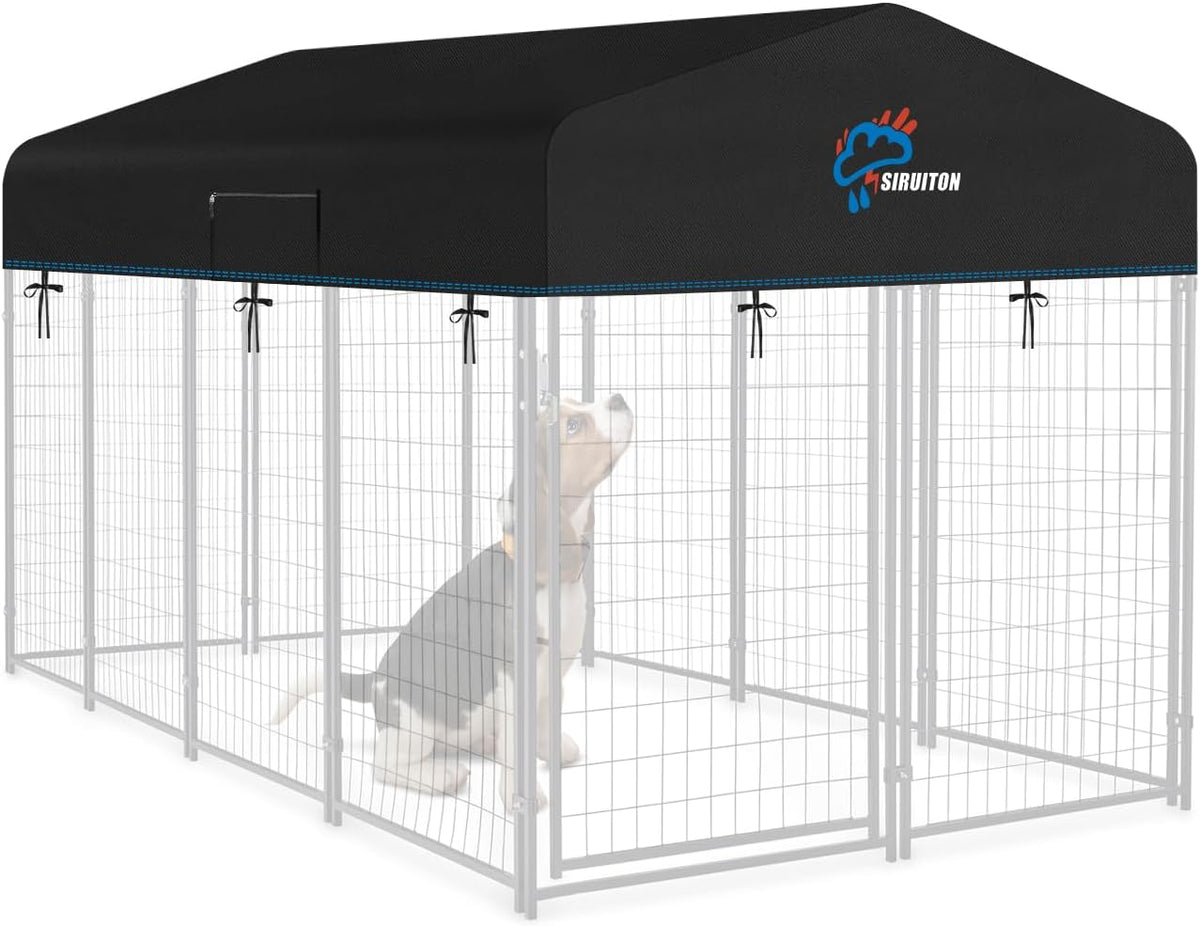 SIRUITON 8x4FT Outdoor Dog Kennel Replacement Cover, Heavy Duty 600D Oxford Fabric with Sun/Rain Dog Play Pen Top Cover Sun Shade Specialized,Snowproof,Sun( Covers Only) - Image 9