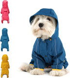 Mabawa waterproof dog raincoat blue medium front view on a puppy