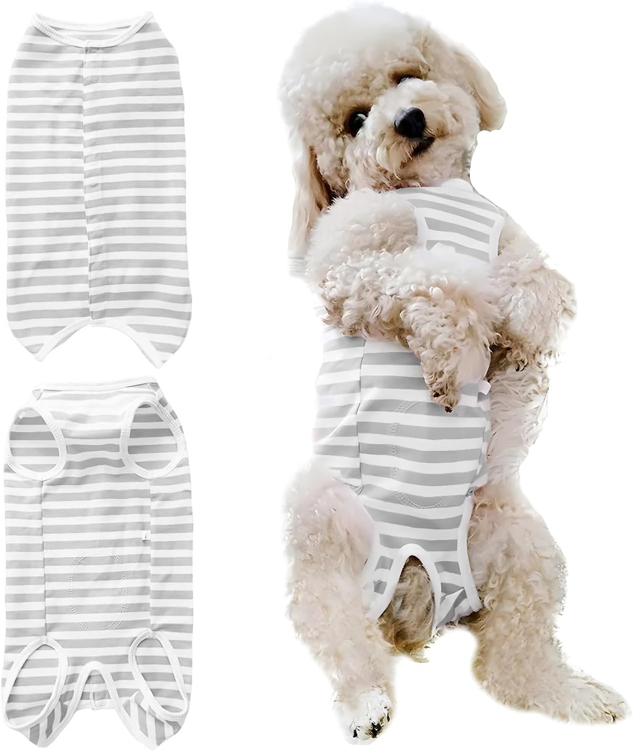 Dog's Recovery Suit Post Surgery Shirt for Puppy, Small Dog Surgical Recovery Suit for Female Male Dogs, Dog Onesie Protect Surgical Wound(Pink White Stripe-m) - Image 14