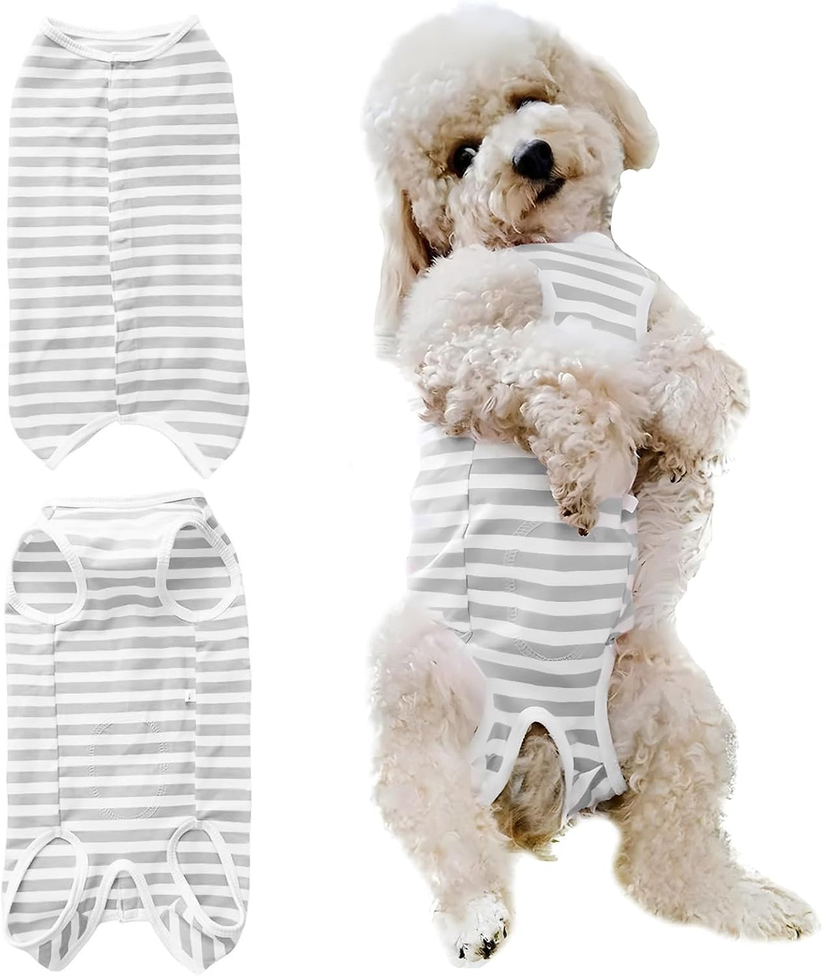 Dog's Recovery Suit Post Surgery Shirt for Puppy, Small Dog Surgical Recovery Suit for Female Male Dogs, Dog Onesie Protect Surgical Wound(Pink White Stripe-m) - Image 14