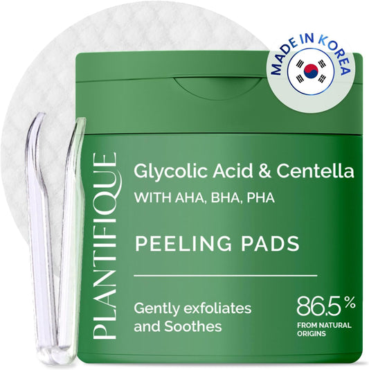 Plantifique Korean Glycolic Acid Toner Pads in refillable container