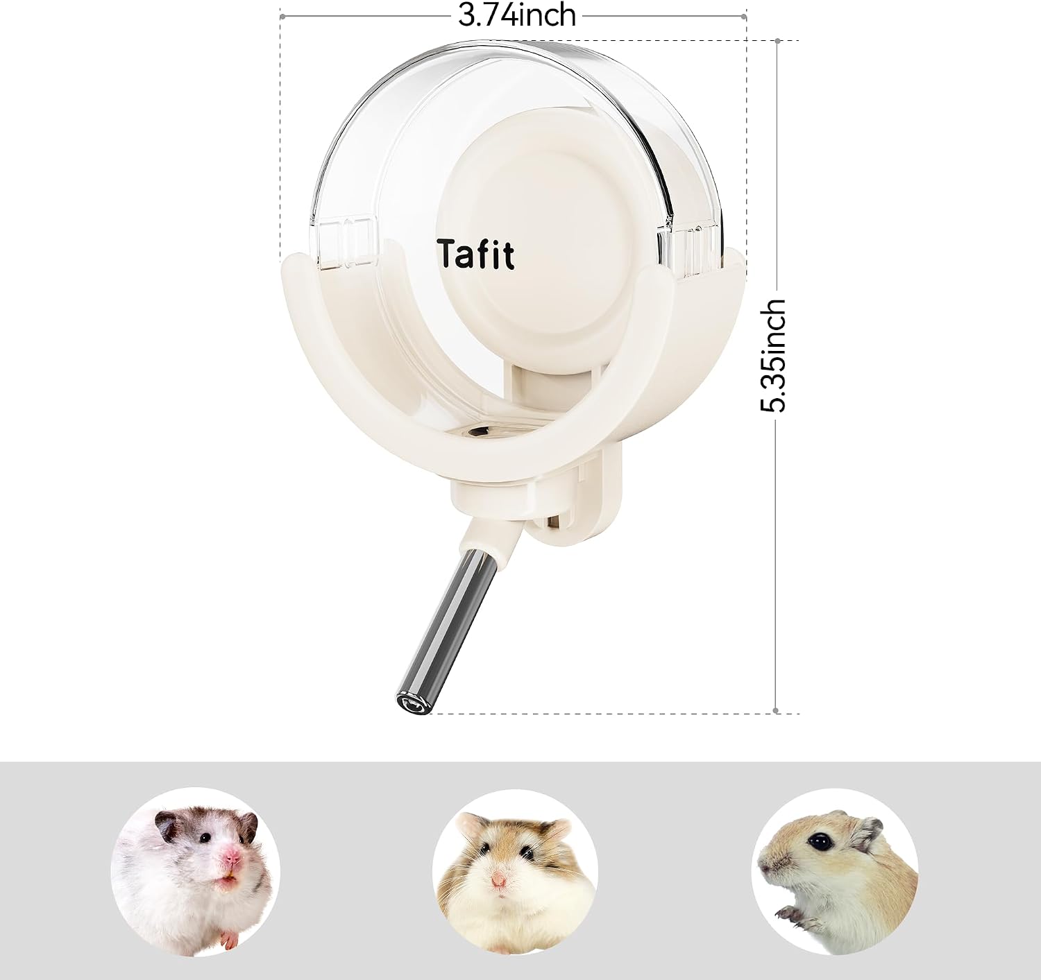Hamster Water Bottle with Magnetic Holder, Freestanding Water Feeder for Glass Tanks, No-Drip Water Dispenser for Syrian & Dwarf Hamsters, Gerbils, Mice, Rats, Degus (White, 150ml / 5.07 fl oz) - Image 8