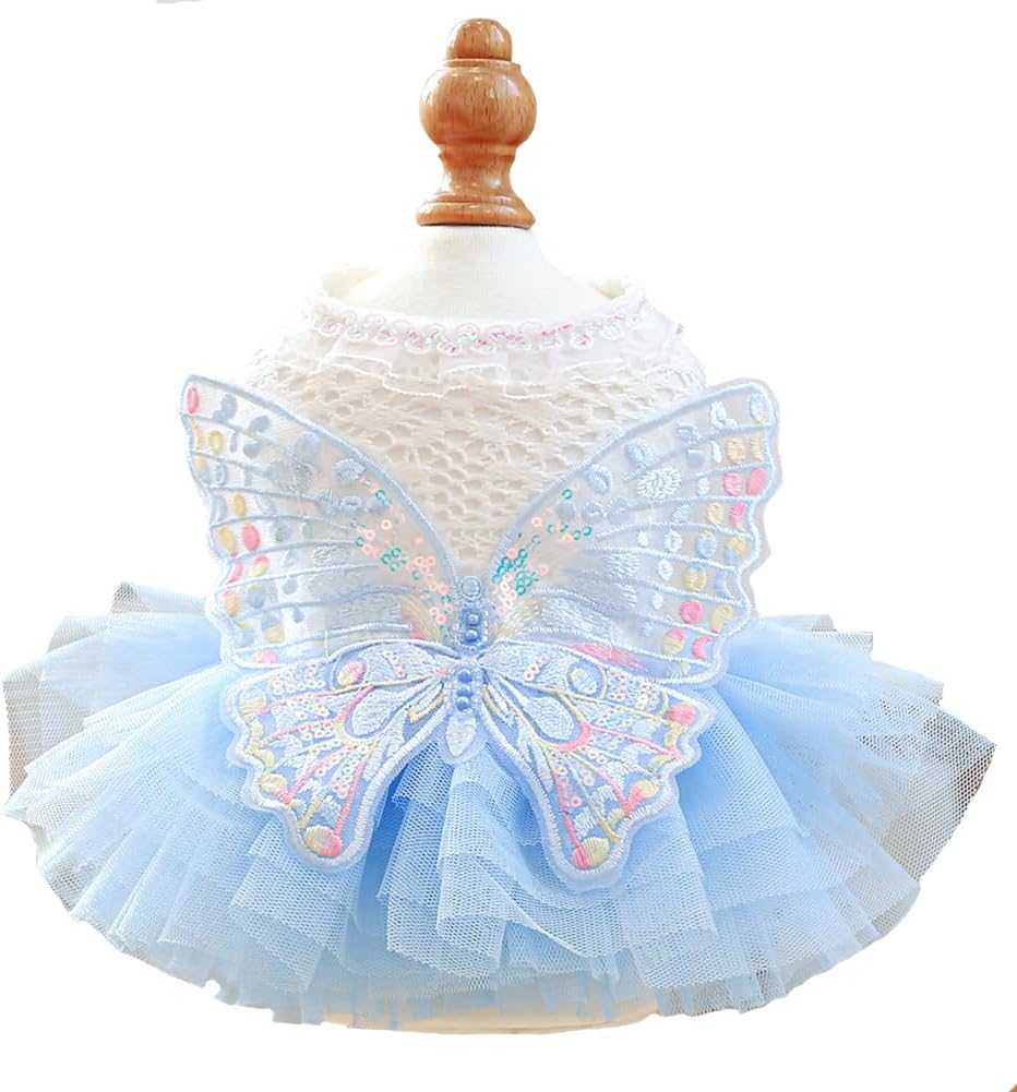 Fashion Sweet Puppy Dog Blingbling Princess Skirt Pet Dog Lace Cake Camisole Tutu Dress Pink Small - Image 9