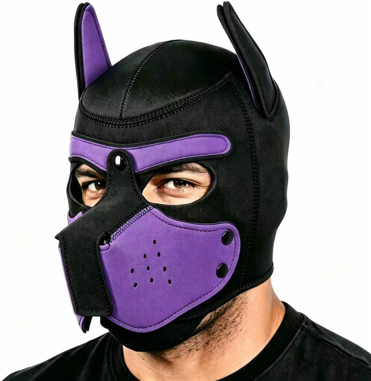 Pup Hood, Puppy Play Hood, Removable Dog Full Face Pup Mask (Blue) - Image 9