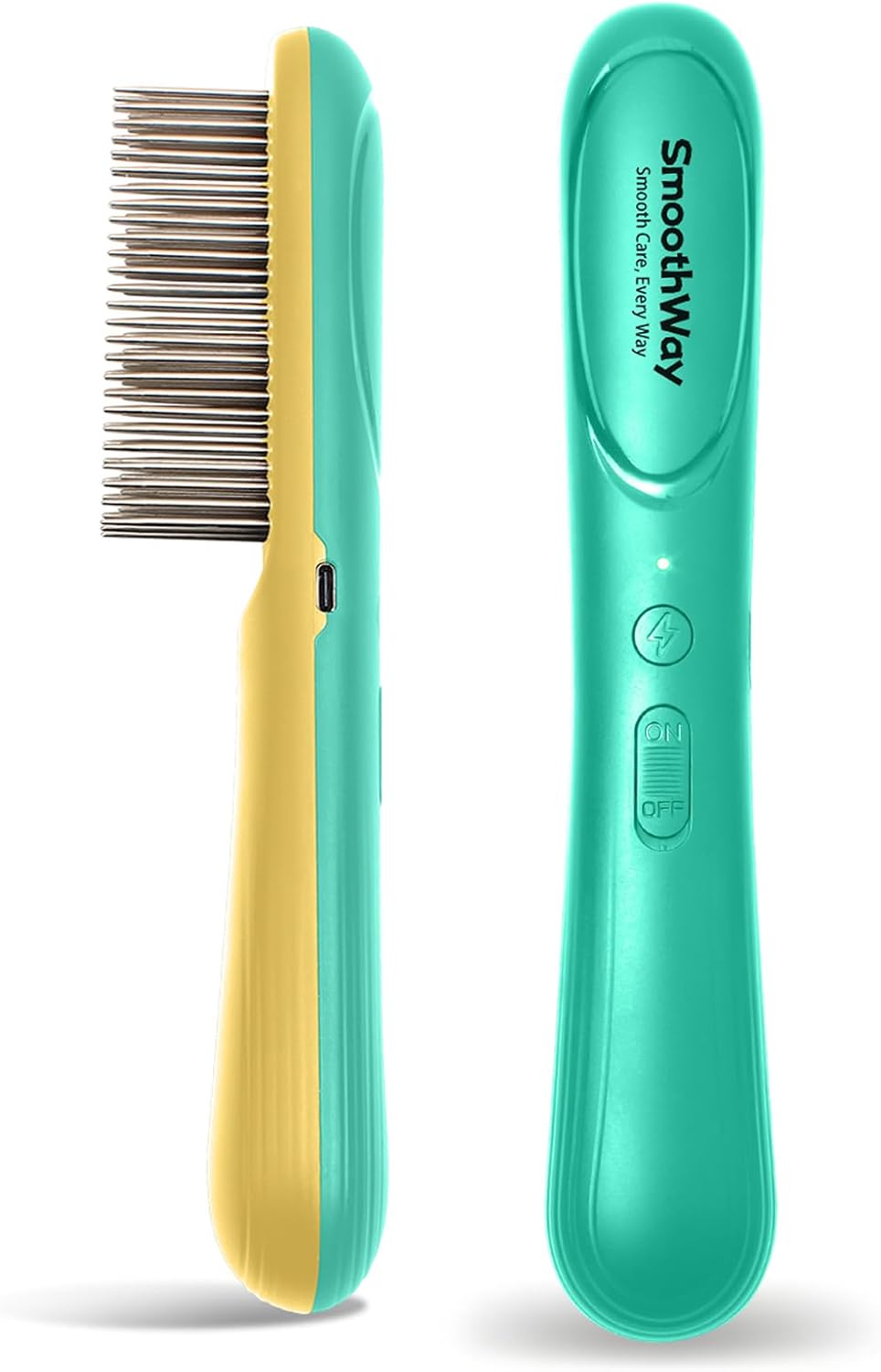 Smoothway professional dual-mode flea and tick comb front view