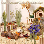 Fhiny Natural Hamster Bedding, Flower & Herb Hamster Bedding Mate Hamster Sprays Gerbil Habitat Decor Accessories for Dwarf Syrian Hamster Gerbil Mice Mouse Degus Lemming or Other Small Pets - Image 4