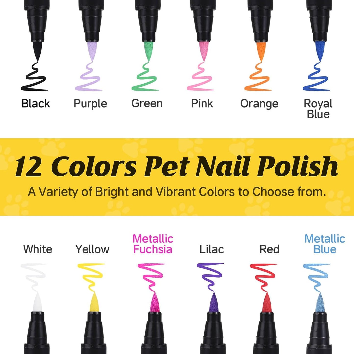 Water-based pet safe nail polish pens for dogs and cats