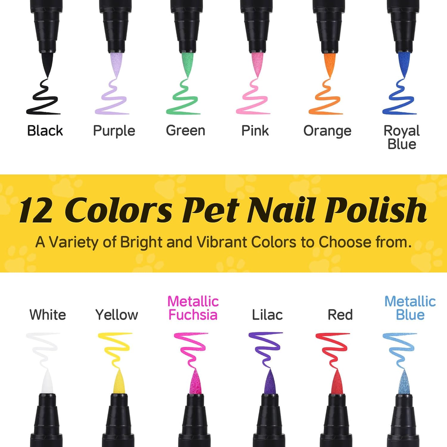 Water-based pet safe nail polish pens for dogs and cats