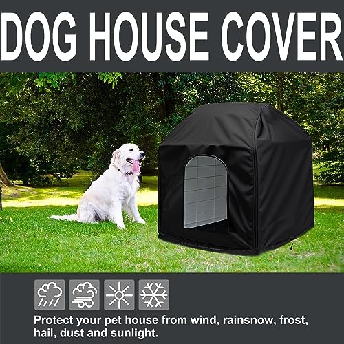 All weather protective dog house liner shielding a kennel from outdoor rain and sun
