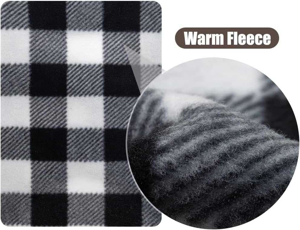 Black and white buffalo plaid cat clothes back view