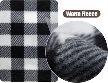 Black and white buffalo plaid cat clothes back view