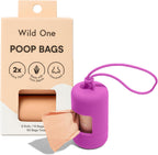 Wild One Dog Poop Bag Holder and Dispenser with Leash Attachment, Leak Proof, Easy Twist Top for Refills, Includes 1 Roll Bags, Lilac - Image 12