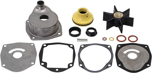 Quicksilver upper water pump repair kit front view showing complete eleven piece component assembly.
