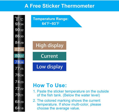 Side profile of DaToo mini aquarium heater for nano tanks