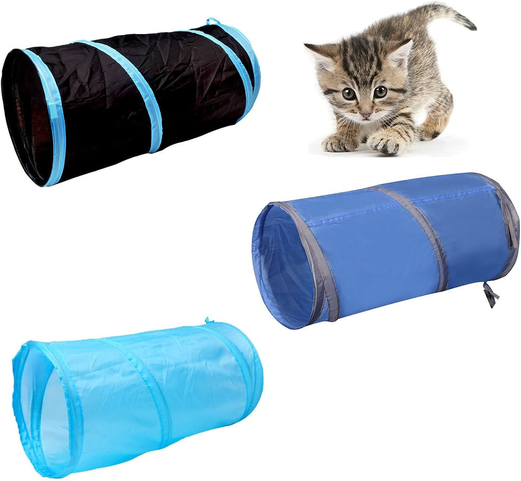 iCAGY Cat Tunnel for Indoor Cats Interactive, Rabbit Tunnel Toys, Pet Toys Play Tunnels for Cats Kittens Rabbits Puppies Crinkle Pop Up Sky Blue 20" - Image 13