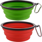 Large Collapsible Dog Bowls, 34oz Travel Water Food Bowls Portable Foldable Collapse Dishes with Carabiner Clip, 2 Pack (Blue + Red) - Image 11