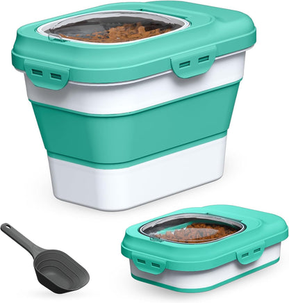 TIOVERY Dog Food Storage Container Small, 10-13lbs Collapsible Dog Cat Food Containers with Airtight Clear Flip-top and Pet Food Scoop, Pet Food Storage Container Bin for Dog Cat Bird Other Pets Grey - Image 9