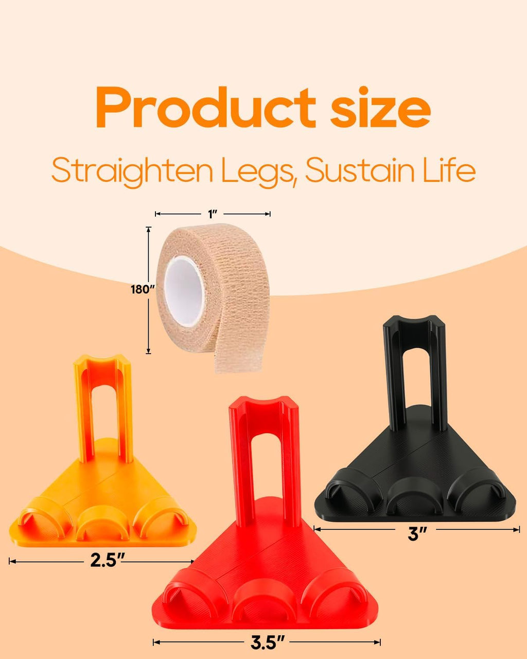 DHOEM adjustable poultry leg braces showing three sizes