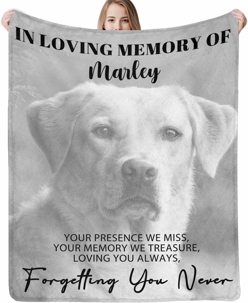 Artsadd Custom Memorial Blanket with Photos and Name-in Loving Memory Gifts Personalized for Loved Ones Lost-Remembrance Blankets for Dogs Cats Pets Lover-Black - Image 10