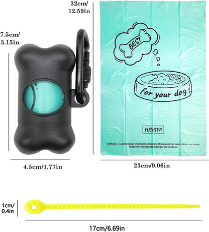 YUCHIYA compact lightweight dog poop bag holder being used during an outdoor walk.