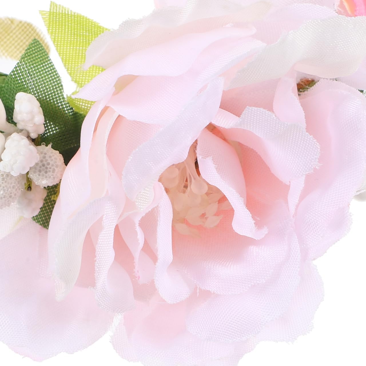 Pink artificial rose flower collar for kitten photoshoot props