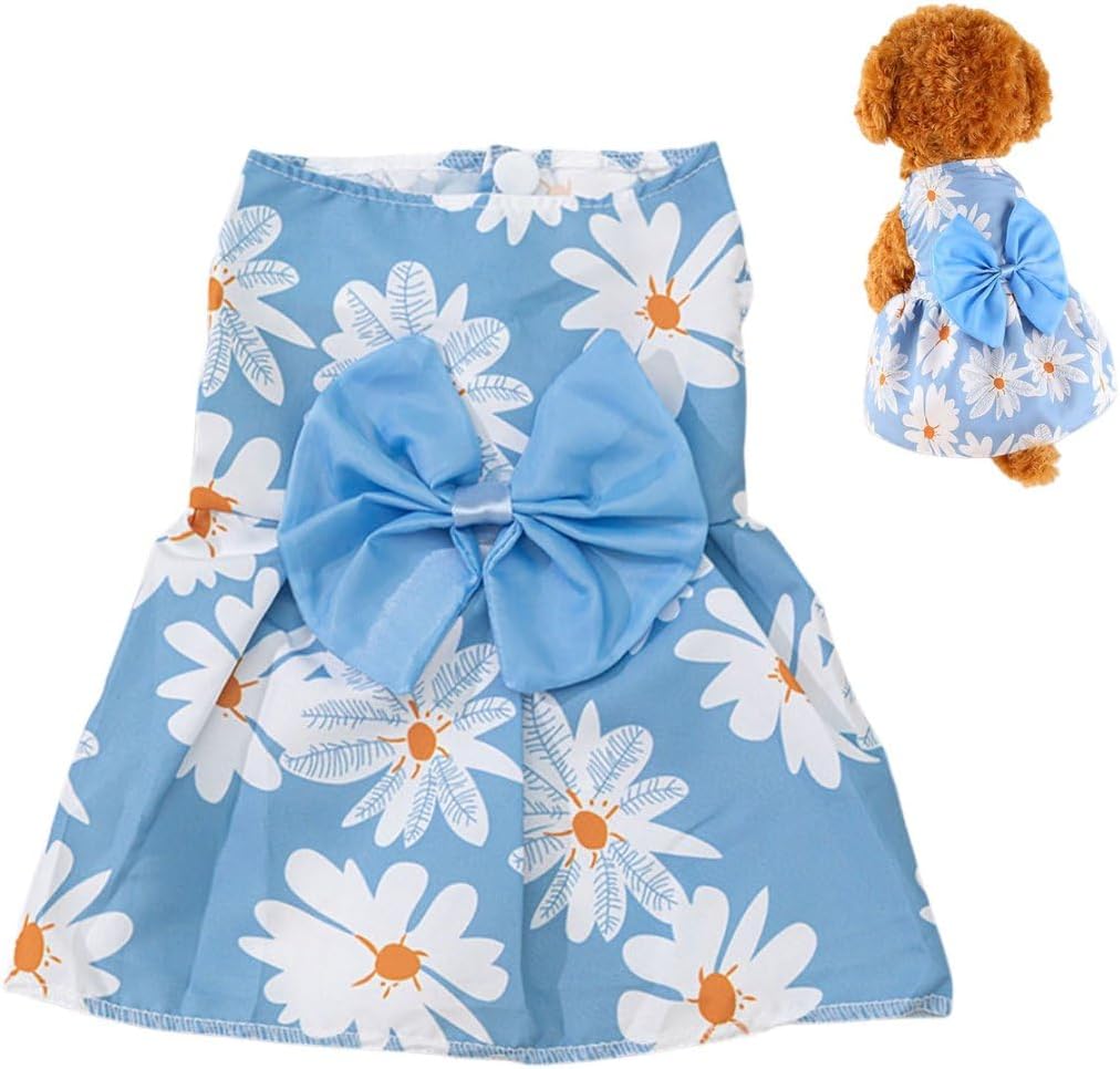 A Yorkie puppy modeling the imported OTKARXUS pet princess outfit for everyday holiday fashion