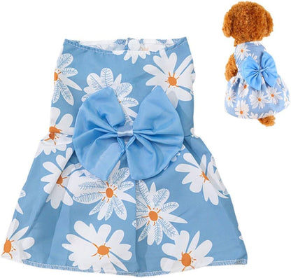 A Yorkie puppy modeling the imported OTKARXUS pet princess outfit for everyday holiday fashion