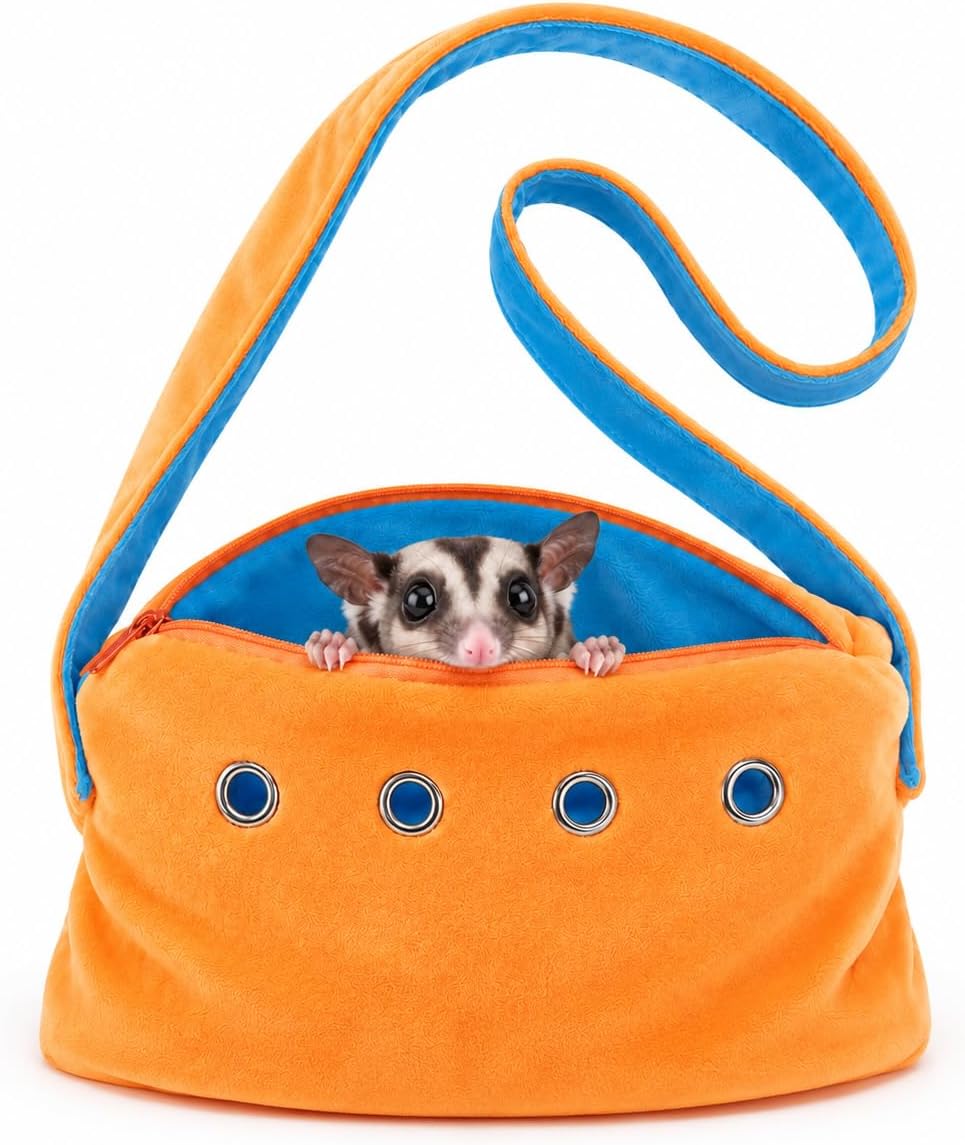 Meow&Woof Sugar Glider Bonding Pouch Small Pet Carrier Bag Sling with Strap Critter Cuddler for Gliders Ferret, Rat, Hedgehog, Hamster Outdoor-Blue - Image 11