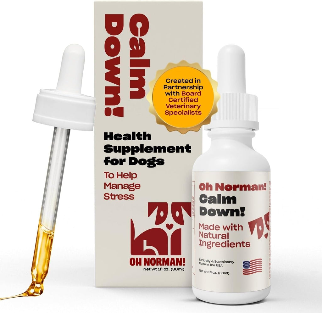 Oh Norman Calm The Eff Down dog calming supplement bottle front view