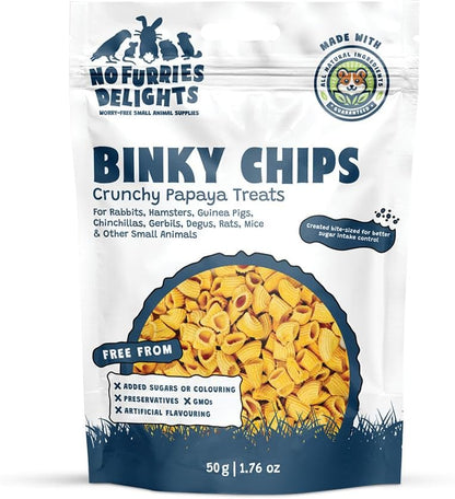 No Furries Delights limited ingredient dwarf hamster snacks back label with nutrition information