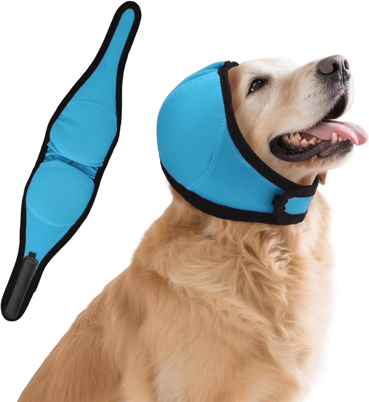 Grey noise reduction ear muffs for dogs