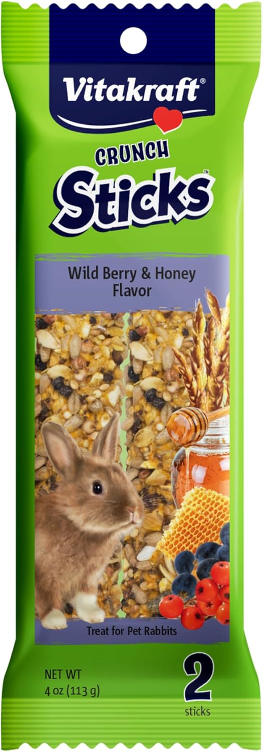 Vitakraft Crunch Sticks Rabbit Treat Wild Berry and Honey front packaging view